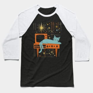 Mid Century Modern CAT Inspired Artworks Baseball T-Shirt